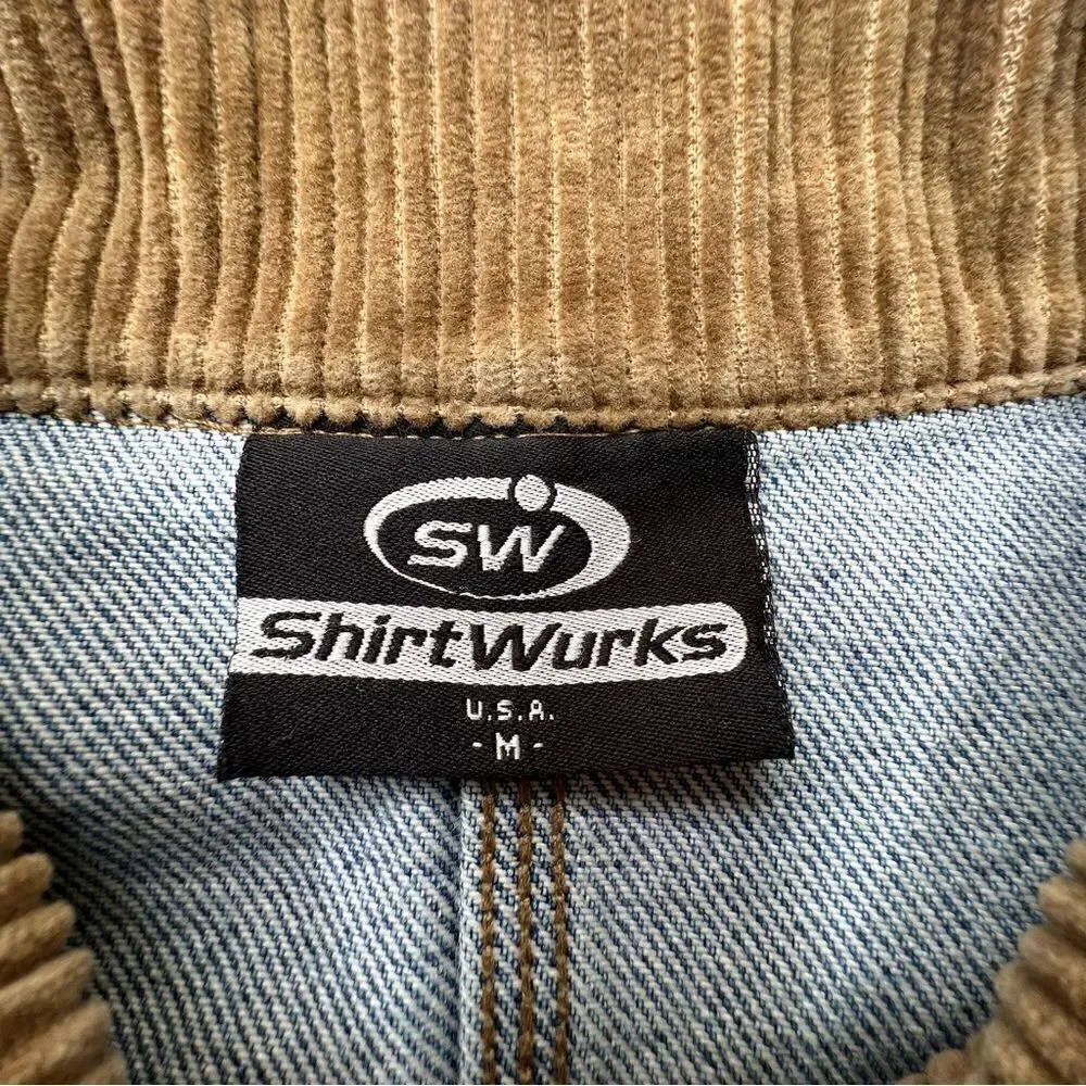SW Shirt Wurks Hand Appliqué Outdoor Denim Jacket Sz M